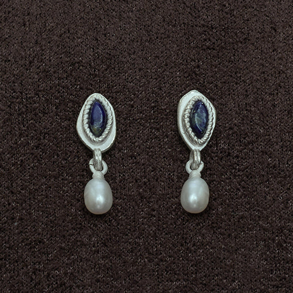 OLIO E ACETO Sterling Silver Lapis Lazuli/Red Snakeskin Jade Pearl Pendant Earrings OLIO-OA13E05-YZZ Blue